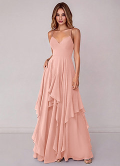 Azazie Zaina Bridesmaid Dresses Rosette A-Line Chiffon Dress image3