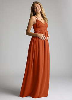 Azazie Emree Abiti da damigella d'onore premaman Abito A-Line Chiffon Floor-Length image2