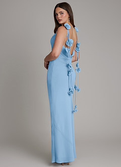 Azazie Kalico Bridesmaid Dresses Powder Blue Mermaid Pleated Chiffon Dress image8