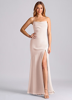 Azazie Grata Brudtärnklänningar Klä av Sjöjungfru i Chiffong Plisserad Rosenblad image6