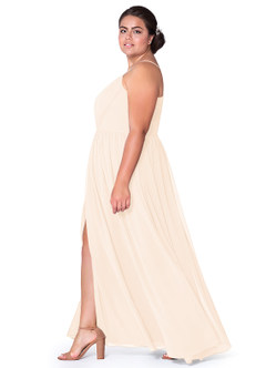 Azazie Cora Bridesmaid Dresses Pearl Pink A-Line Pleated Chiffon Dress image38