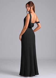 Azazie Madelyn 신부 들러리 드레스 인어 한쪽 어깨 쉬폰 바닥 길이 드레스 image6