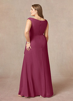 Azazie Yarrow Mother of the Bride Dresses Mulberry A-Line Pleated Chiffon Dress image8