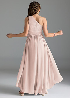 Azazie Mathilda Junior Rose Petal A-Line Pleated Chiffon Dress image2