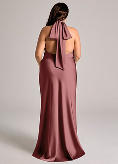 Azazie Velli Abiti da Damigella Abito Sirena in Raso Elasticizzato Collo Alto Ametista image9