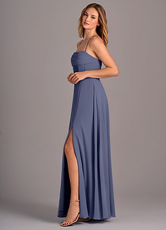 Azazie Carolyn Bridesmaid Dresses Stormy A-Line Pleated Chiffon Dress image3