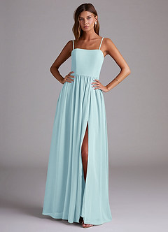 Azazie Calianna Bridesmaid Dresses Sea Glass A-Line Off the Shoulder Chiffon Convertible Dress image1