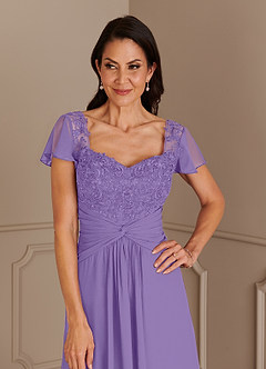 Azazie Gwenyth Abiti per la Madre della Sposa Abito A-Line in Chiffon Pizzo Tahiti image6