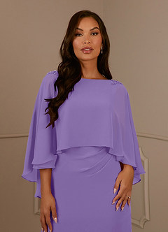 Azazie Mirra Mother of the Bride Dresses Tahiti Sheath Scoop Pleated Chiffon Dress image5