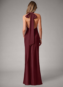 Azazie Velli Brautjungfernkleider Meerjungfrau-Linie Stretch-Satin Kleid Cabernetrot image5
