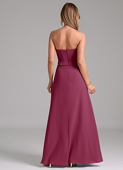 Azazie Jenilyn Bridesmaid Dresses Mulberry A-Line Strapless Chiffon Dress image7
