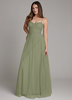 Azazie Teagan Bridesmaid Dresses Pistachio A-Line Sweetheart Neckline Tulle Dress image4