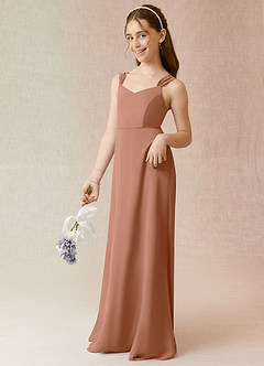 Azazie Denice Junior Bronzer A-Line Chiffon Dress image3