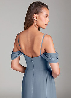Azazie Amyra Bridesmaid Dresses Twilight Sheath Off the Shoulder Chiffon Convertible Dress image8