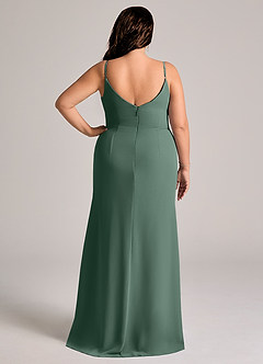 Azazie Deandra Bridesmaid Dresses Sea Moss Mermaid Pleated Chiffon Dress image7