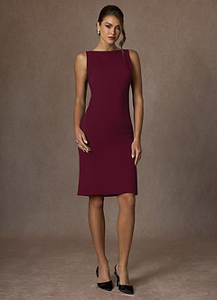 front Kennedy Burgundy Structured Stretch Jacket and Dress Suit Set