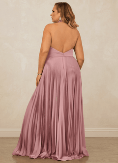 Christian Siriano Bridal for Azazie 1007 Bridesmaid Dresses Dusty Rose A-Line Pleated Stretch Satin Dress image11