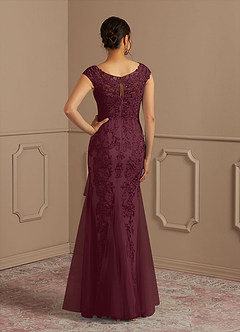 Azazie Melena Mother of the Bride Dresses Cabernet Mermaid Lace Tulle Dress image4