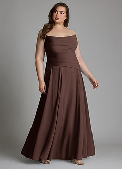 Azazie Gabriela Bridesmaid Dresses Ganache A-Line Corset Chiffon Dress image16