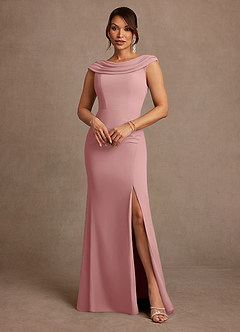 Azazie Irvine Mother of the Bride Dresses Dusty Rose A-Line Pleated Chiffon Dress image2