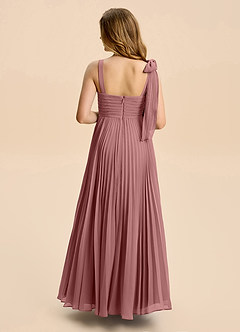 Azazie Rudy Junior Abito A-Line in Chiffon Plissettato Rosa Del Deserto image2