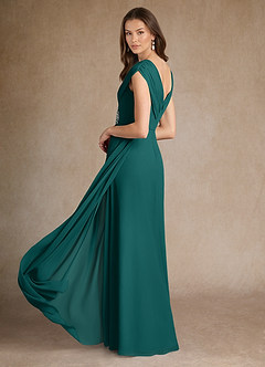 Azazie Bronson Mother of the Bride Dresses Peacock A-Line Pleated Chiffon Dress image3