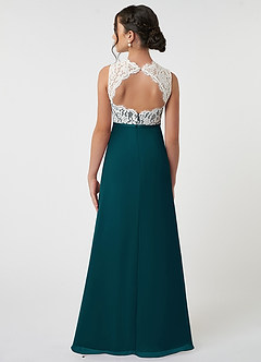 Azazie Rana Junior A-Linie Spitze Chiffon Kleid Kiefer image2