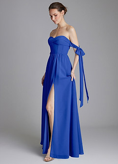 Azazie Ayanna Suknie dla druhen Linia A Zza ramienia Szyfon Do ziemi Sukienka image7