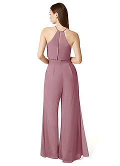 Azazie Kenzi Bridesmaid Dresses Vintage Mauve Pleated Chiffon Jumpsuit image2