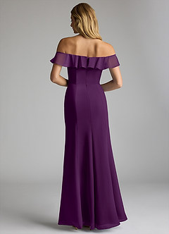 Azazie Sophie Robes de demoiselle d'honneur Robe Trapèze Convertible en Mousseline de soie Épaule décolletée Grain De Raisin image3