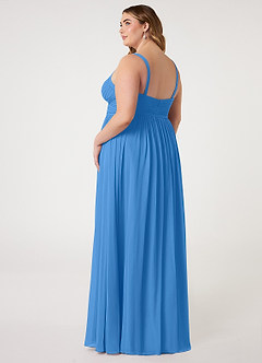 Azazie Chanel Bridesmaid Dresses Blue Jay A-Line Pleated Chiffon Dress image9