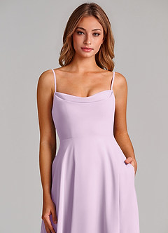 Azazie Elle Jurken voor bruidsmeisjes Jurk van Chiffon met A-Lijn Geplooid Frosted Lila image6