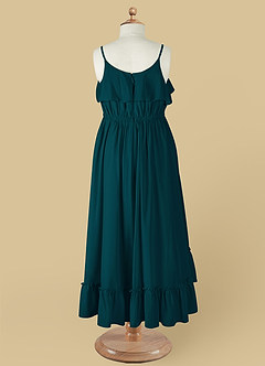 Azazie Karmen Flower Girl Dresses Pine A-Line Ruched Chiffon Dress image9