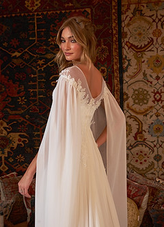 Azazie Linnea Wedding Dresses A-Line Scoop Chiffon Chapel Train Dress image6