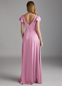 Azazie Omari Bridesmaid Dresses Candy Pink A-Line Stretch Satin Dress image2