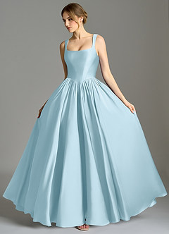 Azazie Verina Suknie dla druhen Linia A Pofałdowany Satyna elastyczna Do ziemi Sukienka image4