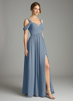 Azazie Lianne Bridesmaid Dresses Twilight A-Line Off the Shoulder Chiffon Dress image5