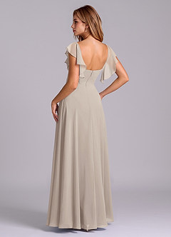 Azazie Leilani Bridesmaid Dresses Frost A-Line Pleated Chiffon Dress image5
