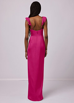 Barbie ♥ Azazie Bridesmaid Dresses Barbie Pink Sheath Stretch Satin Dress image5