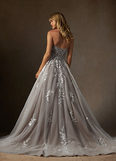 Azazie Keri Robes de mariée Robe Princesse en Dentelle Sans bretelles Blanc Diamant Moka image2