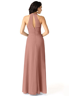 Azazie Danica Robes de demoiselle d'honneur Robe Trapèze en Mousseline de soie Plissée Rose De Cèdre image2