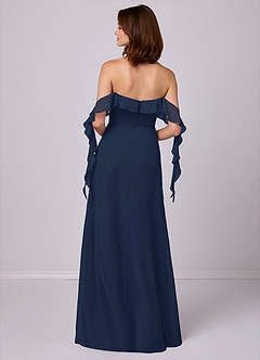Barbie ♥ Azazie Bridesmaid Dresses Dark Navy A-Line Off the Shoulder Chiffon Convertible Dress image6