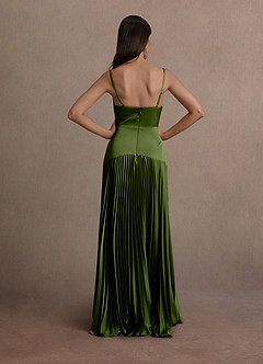 Jill Olive Green Dropped Waist Gown image7