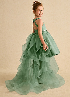Azazie Julietta Blumenmädchenkleider Ballkleid Cabrio Tüll Kleid Matcha image6