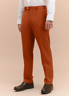 front James Burnt Orange Structured Stretch Dress Pants