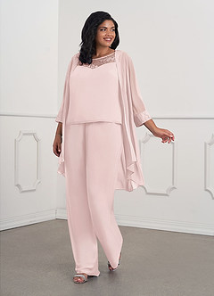 Azazie Maura Mother of the Bride Dresses Blushing Pink Jumpsuit/Pantsuit Sequins Chiffon Dress image7