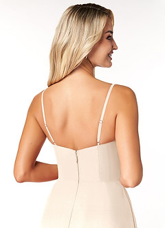 Azazie Moira Bridesmaid Dresses White Alabaster A-Line Scoop Chiffon Dress image7