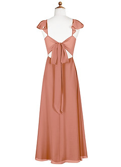 Azazie Everett Junior A-Linie Chiffon Kleid Mai Tai image8