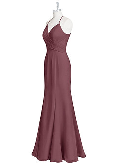 Azazie Carolina Bridesmaid Dresses Sangria Mermaid Ruched Chiffon Dress image8