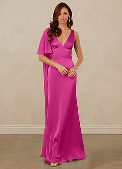 Christian Siriano Bridal for Azazie 1011 Robes de demoiselle d'honneur Robe Sirène en Satin extensible Arc Fuchsia image3